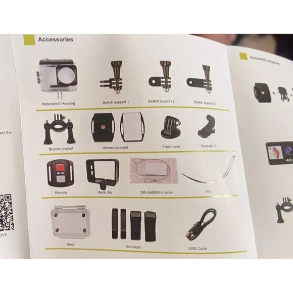 Camera 4K Ultra HD Action WiFi 40M Underwater Camera,All Attchmnts, Case, Manual - Picture 8 of 9